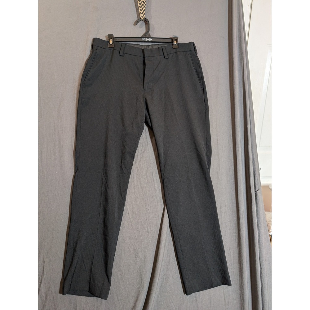 Louis Raphael Tailored Men's Dress Pants Charcoal Gray Herringbone Size 34x30